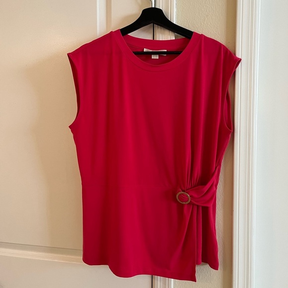 🌷Michael Kors Sleeveless Ring-Trim Top with Gold detailing, Size: XL - Picture 4 of 16